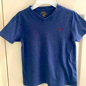 Polo Ralph Lauren v-neck blue tee for boys size 7